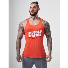 Muscle Station Musclestation Toughman Tank Turuncu Workout Fitness Atlet