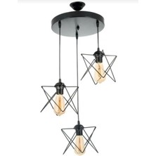 Aydın Homelight Zikzak 3'lü Siyah Avize