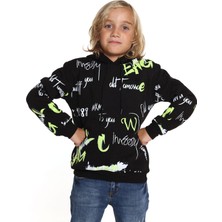 Cansın Mini Erkek Çocuk 1988 Yazı Baskılı Kapşonlu Sweatshirt 14026
