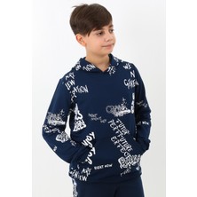 Cansın Mini Erkek Çocuk Yazı Baskılı Kapşonlu Sweatshirt 4-14YAŞ 14020