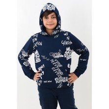 Cansın Mini Erkek Çocuk Yazı Baskılı Kapşonlu Sweatshirt 4-14YAŞ 14020