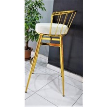 J&S Quality Özgün Tasarımı, Şıklığı, Konforu ve Kaplama Altın Sarısı Rengi ile 75 Cm. Oturumlu Bar Taburesi.