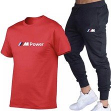 Amor Man Bmw M Power Dijital Baskılı %100 Pamuk Ter Tumayan Kısa Kollu Yazlık Erkek Eşofman Takımı