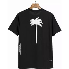 Amor Man Büyük Beden Palmiye Dijital Baskili %100 Bambu Ultra Hafif Oversize Erkek T-Shirt