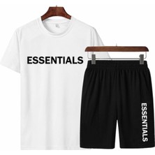 Amor Man Yuvarlak Yaka Dijital Baskılı %100 Pamuk Ultra Hafif Çift Cep Erkek Şort Takımı