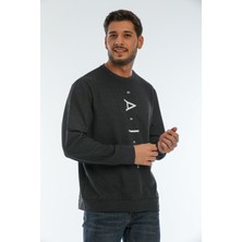 Superlife Süperlife Bisiklet Yaka Baskılı Sweatshirt SPR22SW131