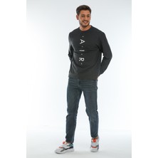 Superlife Süperlife Bisiklet Yaka Baskılı Sweatshirt SPR22SW131