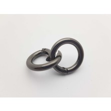 Be Beauty Siyah Renk Açılır Yaylı Metal Çanta Zincir Halkası Çap 2,8 Cm 1 Pakette 2 Adet