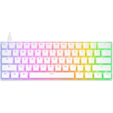 Rampage KB-R135 Parvus Beyaz Type-C Bağlantılı Rgb Puding Tuşlu Brown Switch Us Gaming Oyuncu Klavyesi