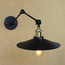 Riolight  Siyah Eskitme Duylu Mafsallı Aplik Çap:23 cm