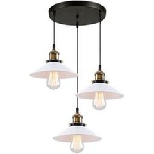Riolight retro,vintage,rustik 3XE27 siyah metal gövde sarkıt avize çap:30cm