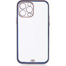 CoverZone iPhone 13 Pro Max ile Uyumlu Kılıf Pastel Renklerden Oluşturulmuş Şeffaf Bright Kapak Lacivert
