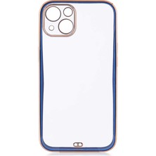 CoverZone iPhone 13 ile Uyumlu Kılıf Pastel Renklerden Oluşturulmuş Şeffaf Bright Kapak Lacivert