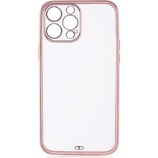 CoverZone iPhone 12 Pro Max ile Uyumlu Kılıf Pastel Renklerden Oluşturulmuş Şeffaf Bright Kapak Pembe