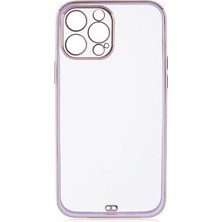 CoverZone iPhone 12 Pro ile Uyumlu Kılıf Pastel Renklerden Oluşturulmuş Şeffaf Bright Kapak Lila