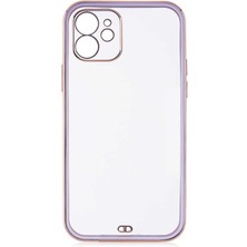 CoverZone iPhone 12 ile Uyumlu Kılıf Pastel Renklerden Oluşturulmuş Şeffaf Bright Kapak Lila