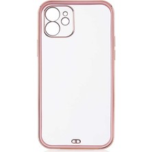 CoverZone iPhone 12 ile Uyumlu Kılıf Pastel Renklerden Oluşturulmuş Şeffaf Bright Kapak Pembe