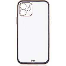 iPhone 12 ile Uyumlu Kılıf Pastel Renklerden Oluşturulmuş Şeffaf Bright Kapak Siyah