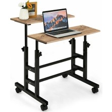 servetavcı Yükseklik Ayarlı Bilgisayar/laptop ve Çalışma Masası - Çam 80X40 (Tekerli)