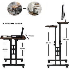 servetavcı Yükseklik Ayarlı Bilgisayar/laptop ve Çalışma Masası - Çam 80X40 (Tekerli)
