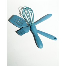 Megaw Silikon Çırpıcı Yumurta Fırçası ve Spatula Seti 3 Parça