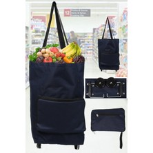 Megaw Pratik Katlanabilir Tekerlekli Çok Amaçlı Çarşı Pazar Market Arabası Alışveriş Çantası