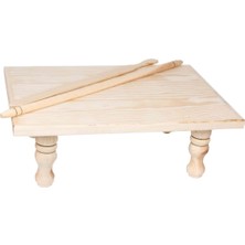 Megaw Ayaklı Hamur Açma ve Bazlama Tahtası Oklava 42X55CM