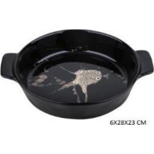 Megaw 28CM Siyah Isıya Dayanıklı Yuvarlak Fırın Kabı Troy5