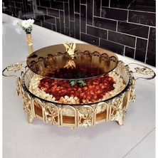 Megaw Mum Isıtıcılı Yuvarlak Masa Servis Sunum