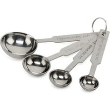 Megaw Gri Paslanmaz Çelik Ölçü Kaşığı 4 Adet