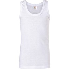 Namaldı 4 Adet Beyaz Renk Ribana Çocuk Atlet