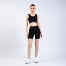 The Step Sports Snc Kadın Siyah Crop Spor Büstiyer