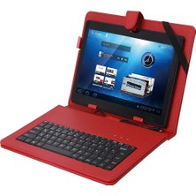 Sirius Huawei Mediapad T5 10.1" Kırmızı Renkli Türkçe Q Klavyeli Tablet Kılıfı Otg Kablo Hediyeli