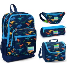 Coral High Dinazor Baskılı Erkek Çocuk 4'lü Ilkokul Çanta Seti