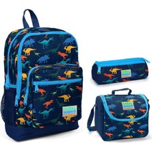 Coral High Dinazor Baskılı Erkek Çocuk 3'lü Ilkokul Çanta Seti