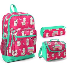 Coral High Lama Baskılı Kız Çocuk 3'lü Ilkokul Çanta Seti