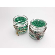 Be Beauty Zümrüt Yeşili  Simli Kavanoz Mum (2 Adet)