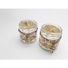 Be Beauty Altın Sarısı  Simli Kavanoz Mum (2 Adet)