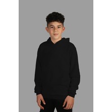 Raf Coll çoçuk Örme Siyah Kapüşonlu Sweatshirt Iki Iplik Içi Şardonlu