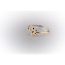 Fasek Gold Taşsız Altın Yüzük -14 Ayar Altın Papatya Minimal Kadın Yüzük - Eşe, Sevgiliye Hediyelik Altın Yüzük