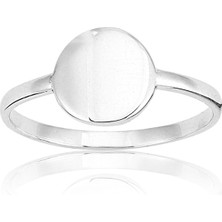 Fasek Gold 925 Ayar Taşsız Yüzük - Yuvarlak Harf Yazılabilir Gümüş Yüzük - Hediyelik Gümüş Yüzük