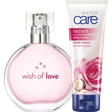 Avon Wish Of Love Kadın Parfüm ve Gül ve Shea Özlü El Kremi Paketi