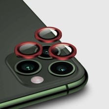 Teknoparkta Apple iPhone 13 Pro Max Kamera Koruyucu Lens Mercek Metal Çerçeveli 3lü Set Kırmızı Red