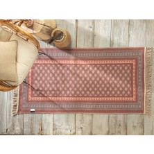 English Home Squares Dokuma Kilim 80 x 150 cm Taş - Kiremit