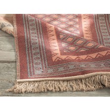 English Home Squares Dokuma Kilim 80 x 150 cm Taş - Kiremit