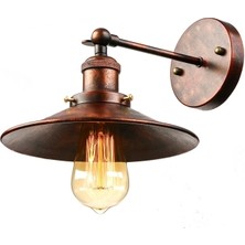 Riolight  Retro Bakır Eskitme Metal Aplik Şapka Çapı: 22CM
