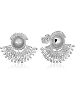 Gumush Gümüş Zirkon Taşlı Bayan Küpe