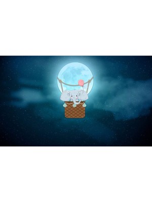 Orhun Store Fil Balon  3D Poster - 3 Boyutlu Tek Parça Duvar Kağıdı