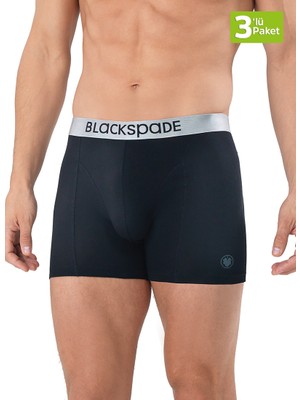 Blackspade Erkek Boxer 3lü Paket Modern Basics 9471 - Siyah Siyah Siyah