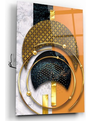 Eliza Home  Soyut Desenler Cam Tablo